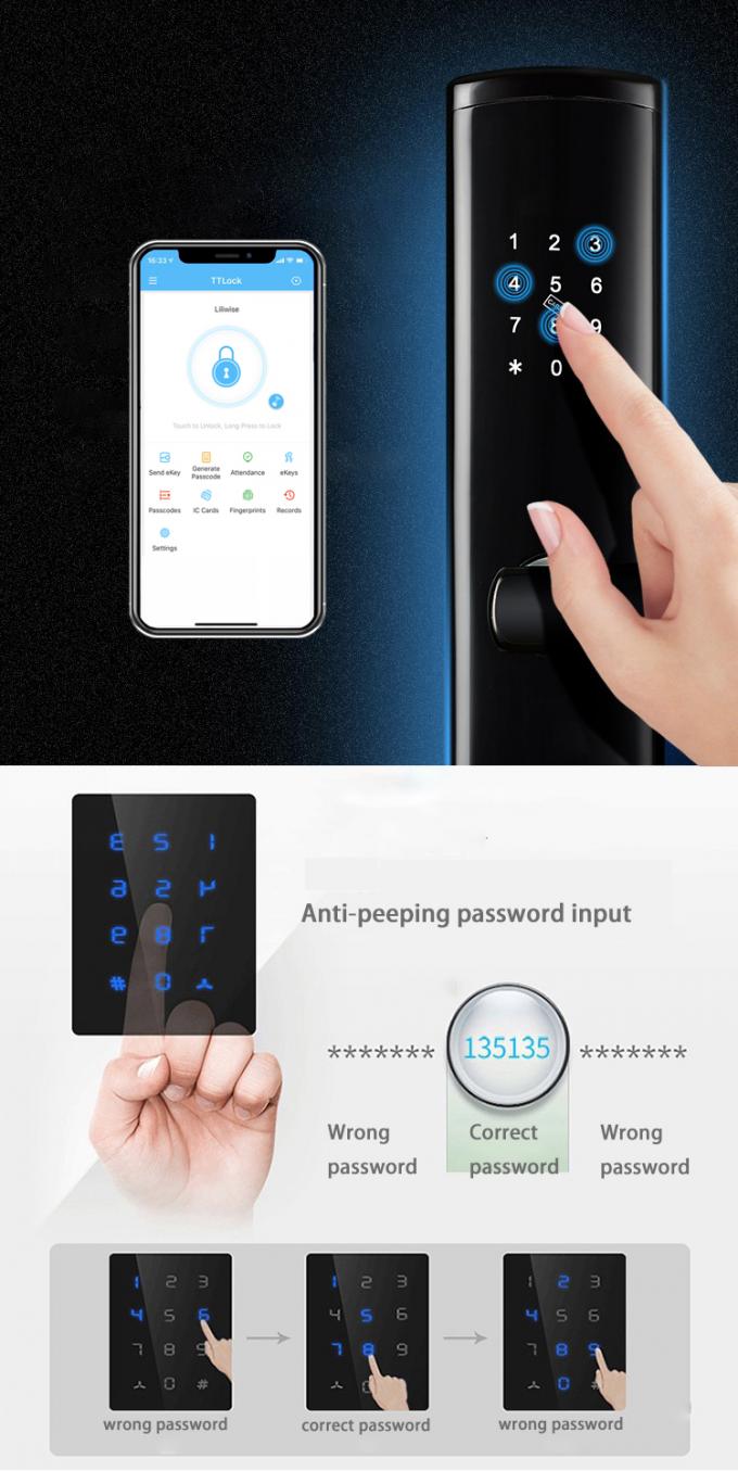 Electronic Fingerprint Magnetic Door Lock Standard Mortise Smart Big Panel 0