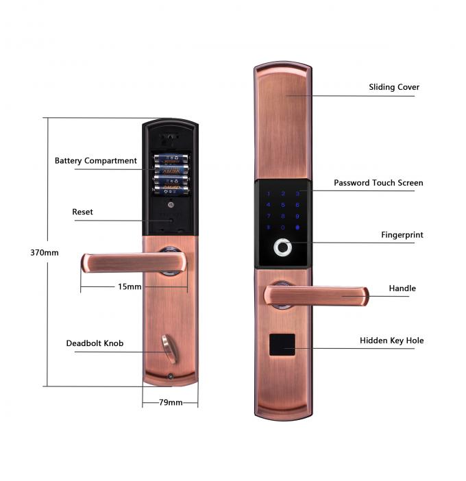 Outdoor Fingerprint Cabinet Sliding Door Lock Biometric Bluetooth Control 5