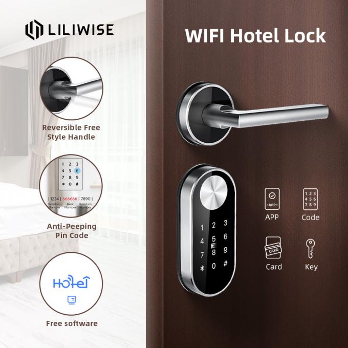 European Standard Hotel Door Locks Zinc Alloy MF1 Card WiFi Door Locks 0