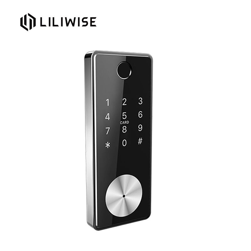 Black Automatic Door Lock Remote Biometric Fingerprint Wifi Zinc Alloy