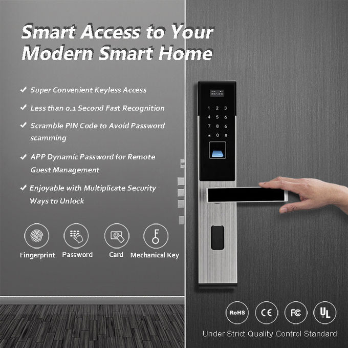 Stainless Smart Code Door Lock High Security Intelligent Simple For Apartment 0