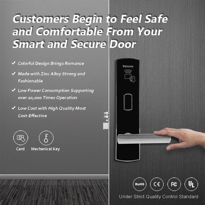 Custom Hotel Card Reader Door Locks , Smart Card Door Lock Super Convenience 0