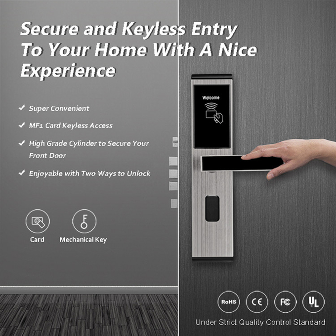 Stainless Steel Keyless Security Door Locks , Custom Keypad Front Door Lock 1