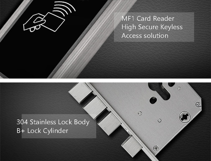 RFID Smart Key Card Lock Stainless Steel Long Battery Life Span For Apartment 2