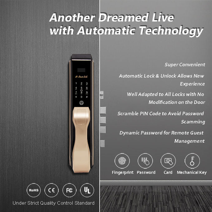 Fast Open Super Convenient Total Automatic Smart Door Lock with Hidden fingerprint reader 1