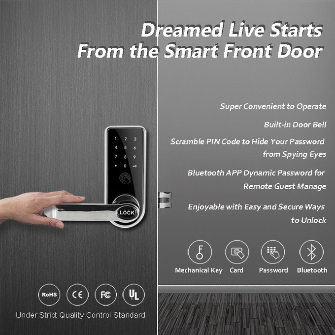 Electronic Keypad Door Lock , Password Exterior Bluetooth Deadbolt Lock 0