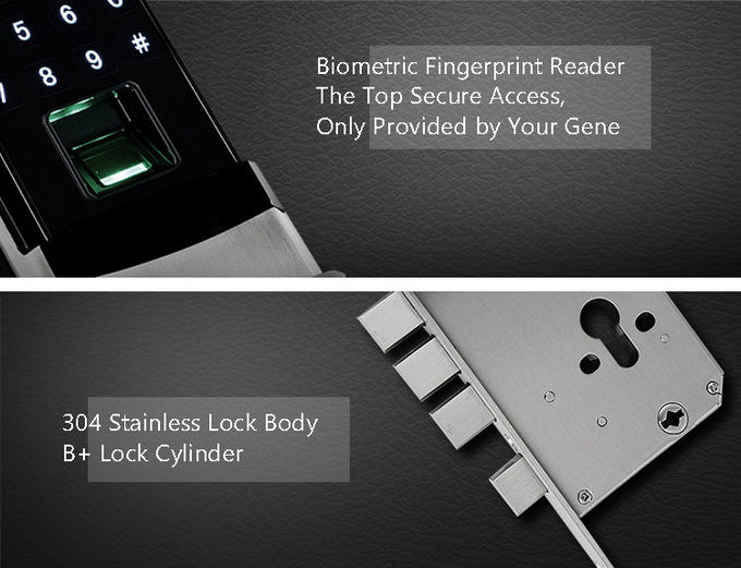 Fingerprint Automatic Door Lock Semiconductor Sensor High Strength Zinc Alloy 0