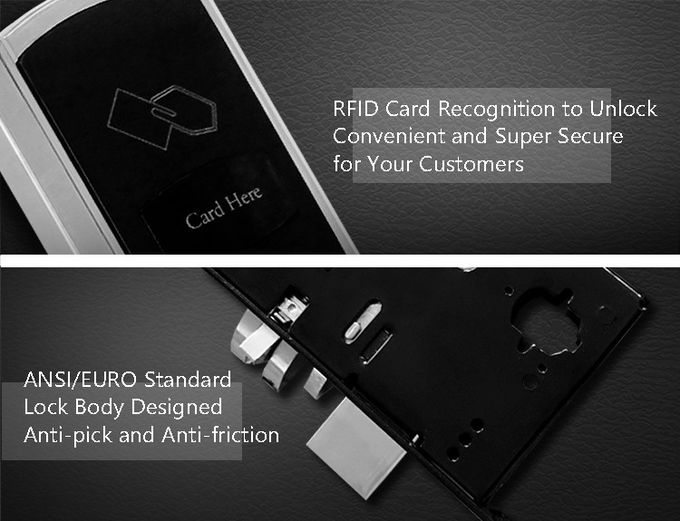 RFID Card Hotel Door Locks Big Data Capacity 200 IC Card Long Battery Life Span 2