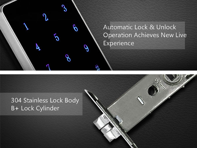 Password Keypad Bluetooth Door Lock Self Locking 5000 Times Life Span 2