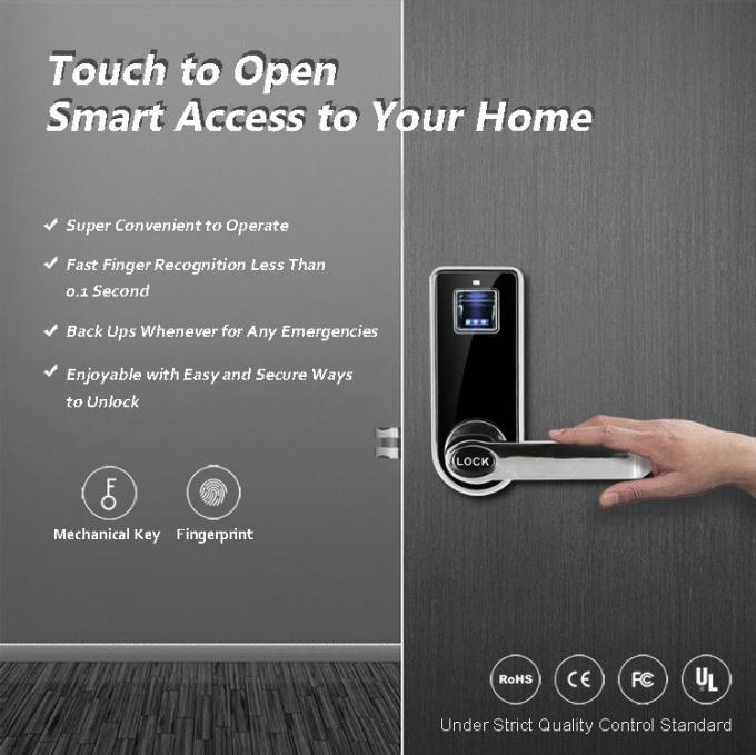 Multi Color Keyless Biometric Fingerprint Door Lock Quick Recognition 0