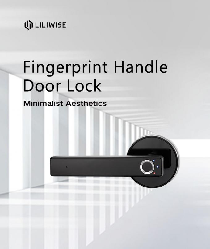 Semiconductor Fingerprint Biological Discern Black Door Handle Lock 0