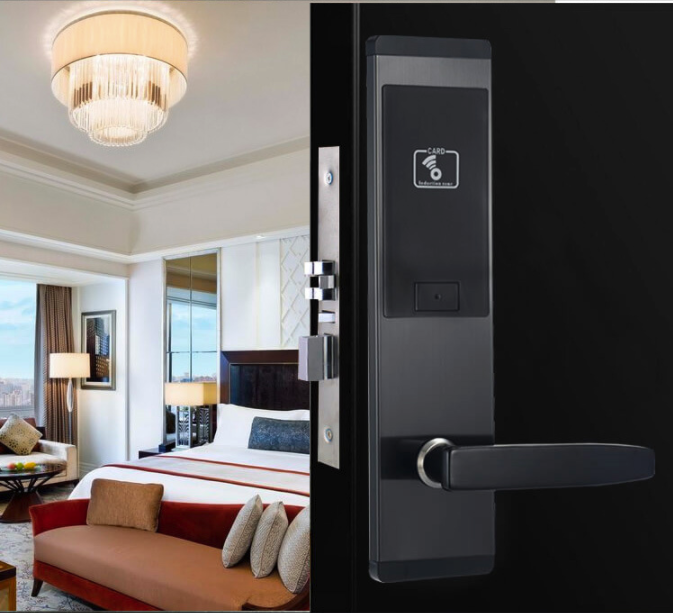 Smart Screen Swipe Card Keyless Entry Hotel Zinc Alloy Door Locks 0