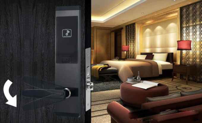 Smart Screen Swipe Card Keyless Entry Hotel Zinc Alloy Door Locks 1
