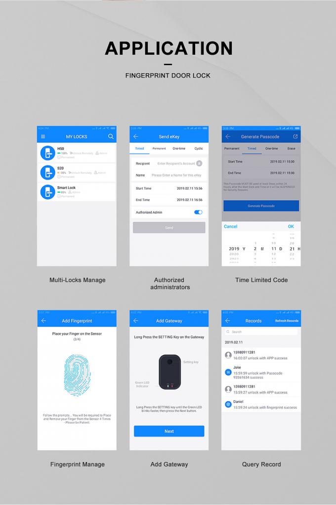 Smart Fingerprint Door Lock Bluetooth Fingerprint Combination Lock With Master Key 4