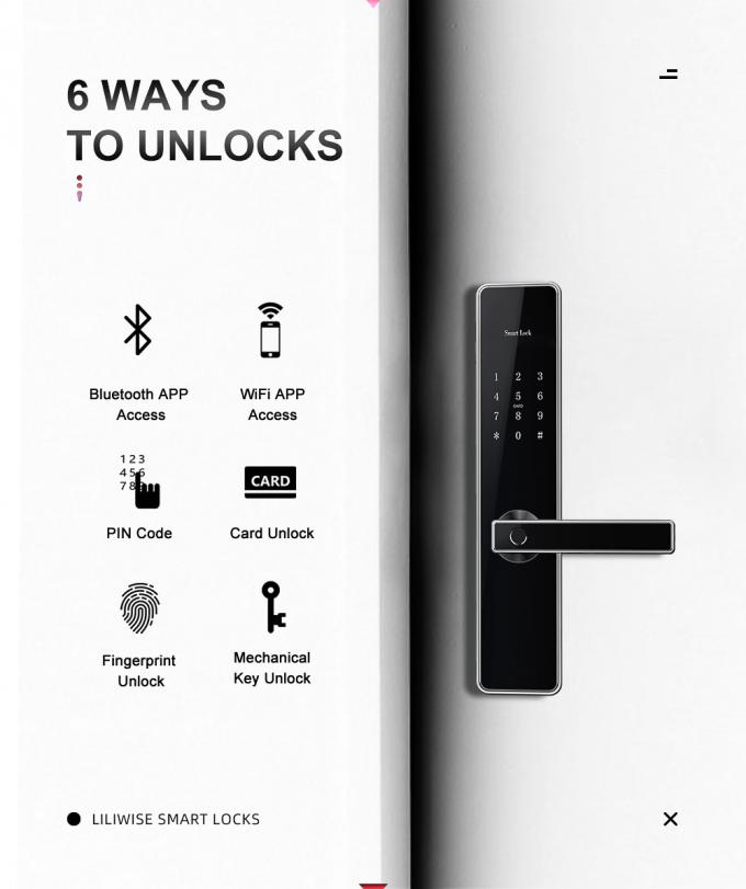 Electronic Door Locks Durable Bluetooth Door Lock , 3D Optical Fingerprint Biological Zinc Alloy Lock 0