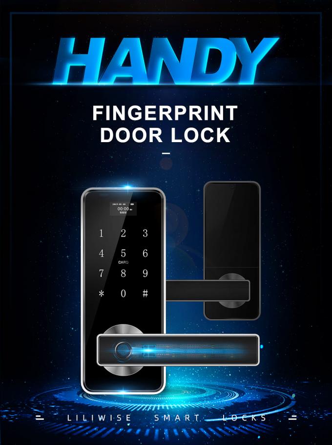 Smart Sensitive Keypad Fingerprint Door Lock With Alarm High Security 0