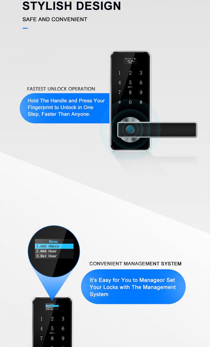 Smart Sensitive Keypad Fingerprint Door Lock With Alarm High Security 1