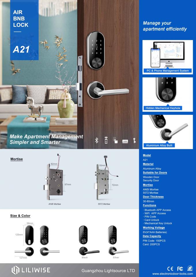 Apartment Door Locks WiFi Bluetooth Access Split Anti Theft Digital Password Door Lock For Airbnb 0