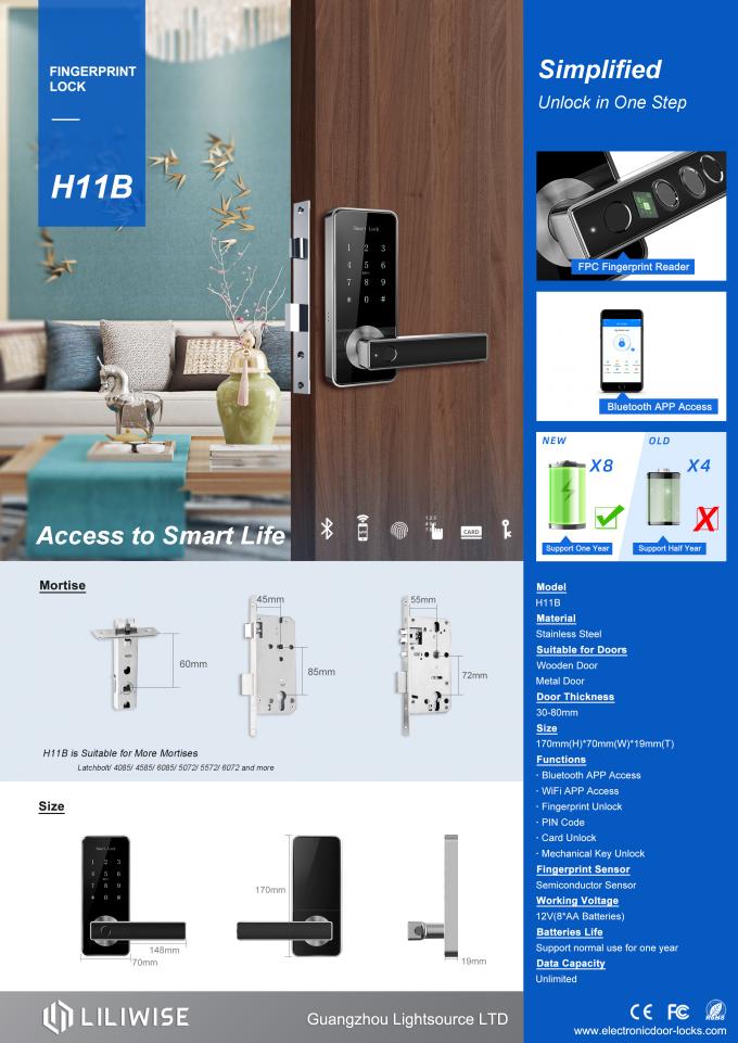 OEM  Smart Code Door Lock For Home / Outdoor Fingerprint Digital Wireless Latch Lock 3
