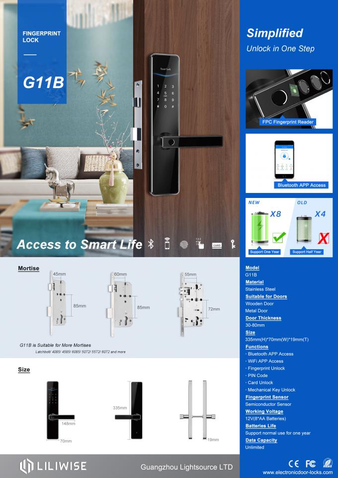 Big Panel Fingerprint Door Lock App Remote Control Customized Logo 1