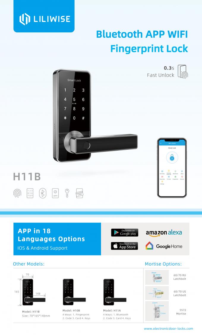 Residential Electronic Door Locks , Wifi Digital Safe Touch Screen Finger Print Latch Door Knob Lock 1
