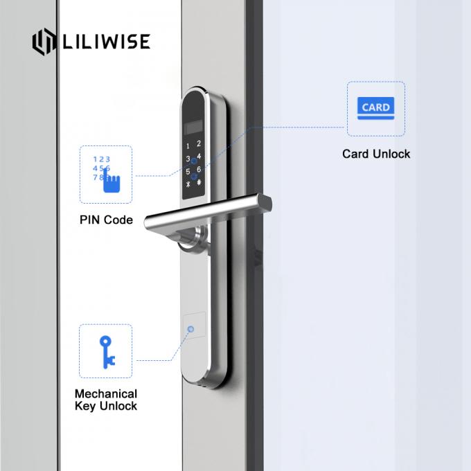 Aluminum/Wooden Keyless Entry Door Lock , High Security Card Entry Door Lock 2