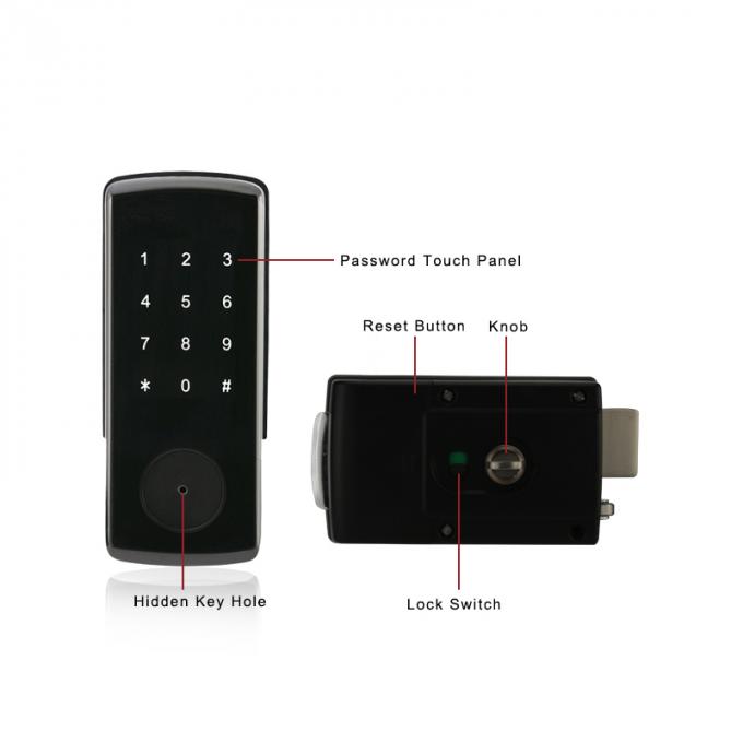 Smart Electronic Digital RIM Bolt Card Code Door Lock Without Mortise 1