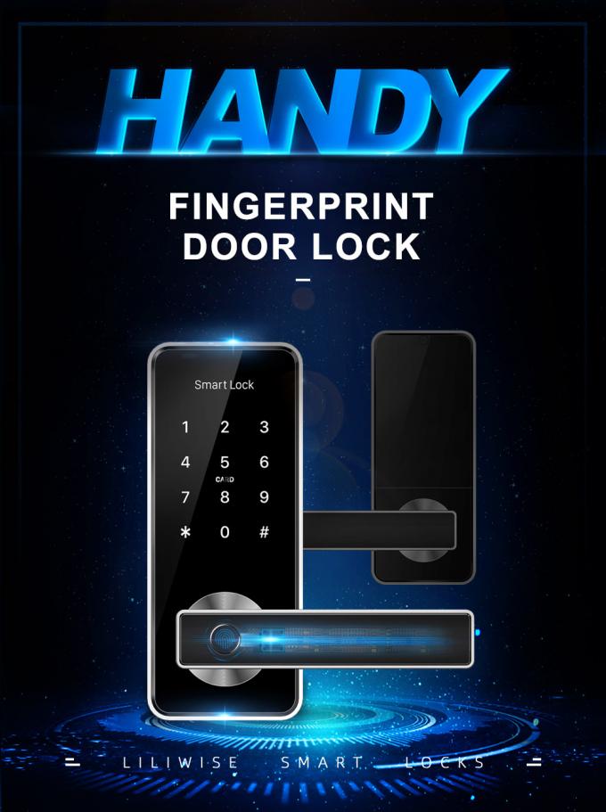 China Furniture Smart  Door Lock Wifi Remote App Control Fingerprint Key Card Unlock 0