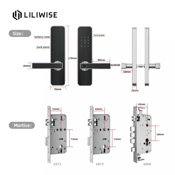 Electronic Smart Door Locks Security Tuya APP WiFi For Home CE FCC ROHS 2