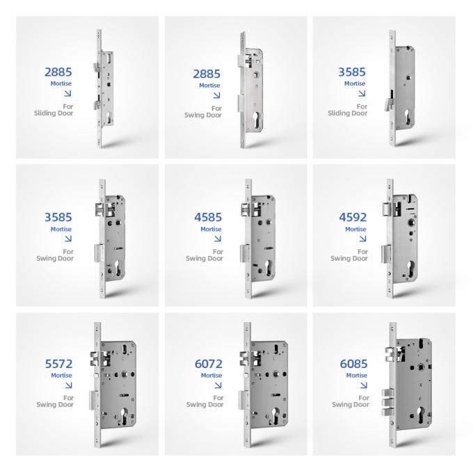 Super Slim Apartment Door Locks Fingerprint Electronic Door Locks Stainless Steel RFID Card Type 3