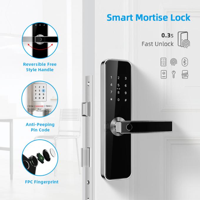 Intelligent Room Door Locks Safety Fingerprint Wireless Bluetooth TTLock APP Digital Smart Lock 1