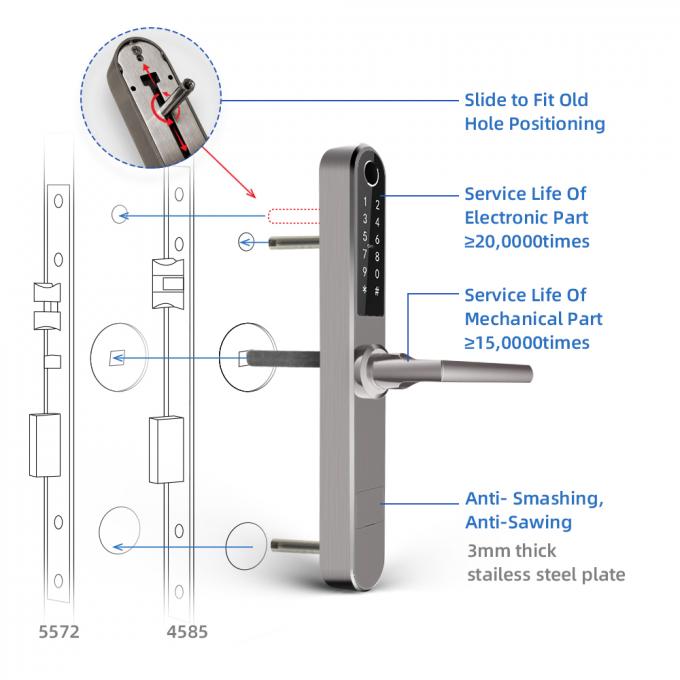 Stainless Steel Smart Fingerprint Door Lock Slim Wifi Bluetooth Remote Control 1