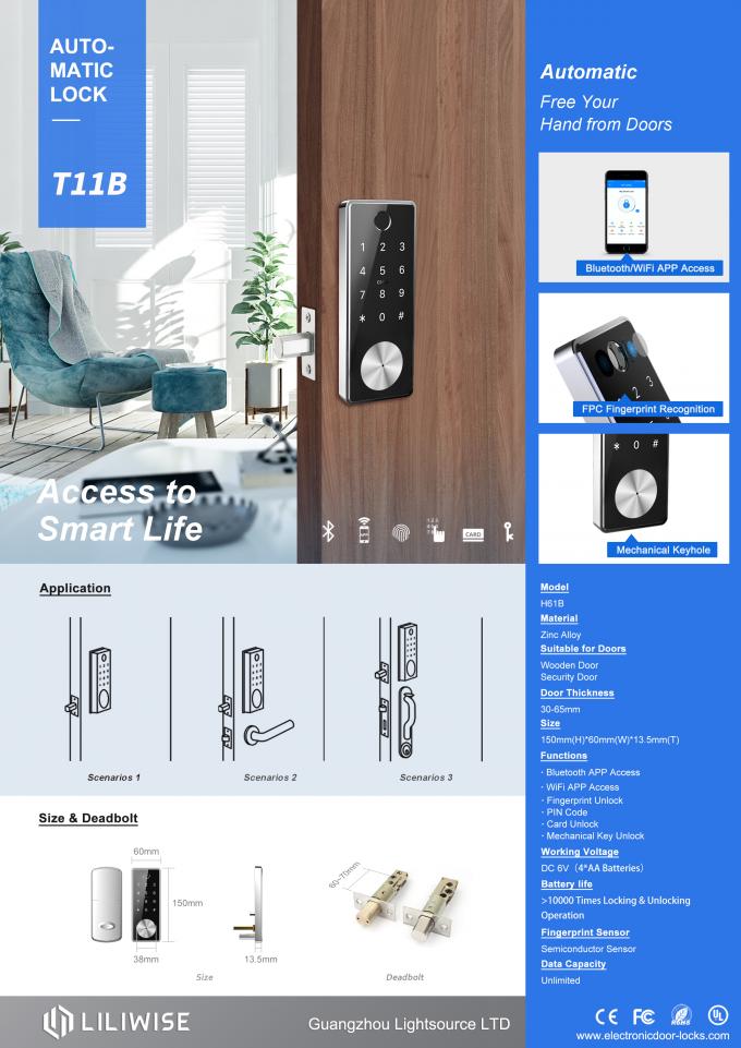 Fingerprint Bluetooth Electronic Door Lock For Houesehold and Commercial 1