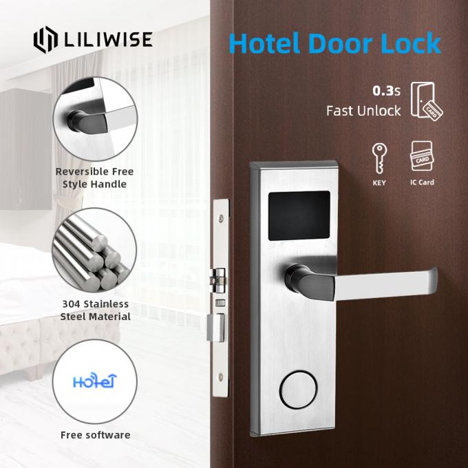 304 Stainless Steel Hotel Door Locks Mifare RFID Card Management System 1