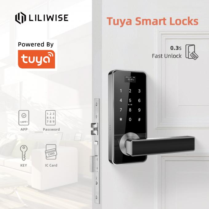 Electronic Tuya Smart Door Lock Security Digital  Password RFID Card APP Key Unlock 0