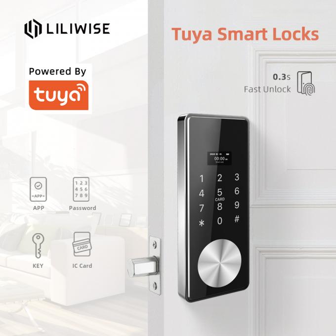 Tuya APP Code Keyless Entry Deadbolt Touch Pad MF1 Card Electronic Door Lock 0