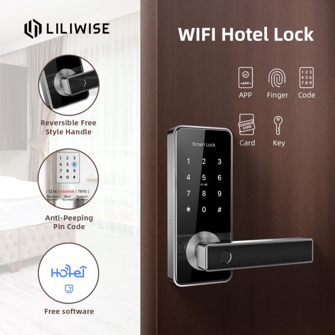 Smart Hotel Door Lock Intelligent Home Wifi Biometric Fingerprint Unlock 1