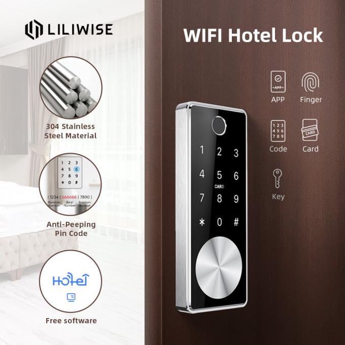 Smart Hotel Door Locks Automatic Electronic Deadbolt Fingerprint Door Lock 1