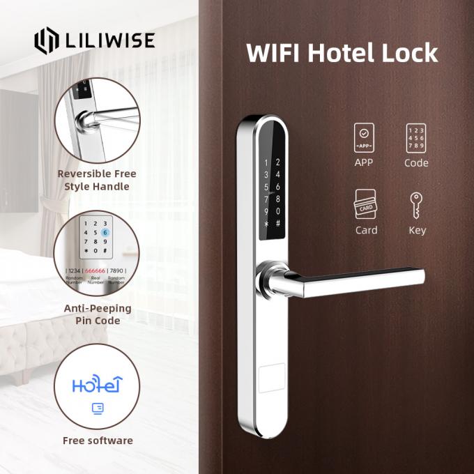 Intelligent WIFI Bluetooth Code Hotel RFID Lock Without Hotel System 2