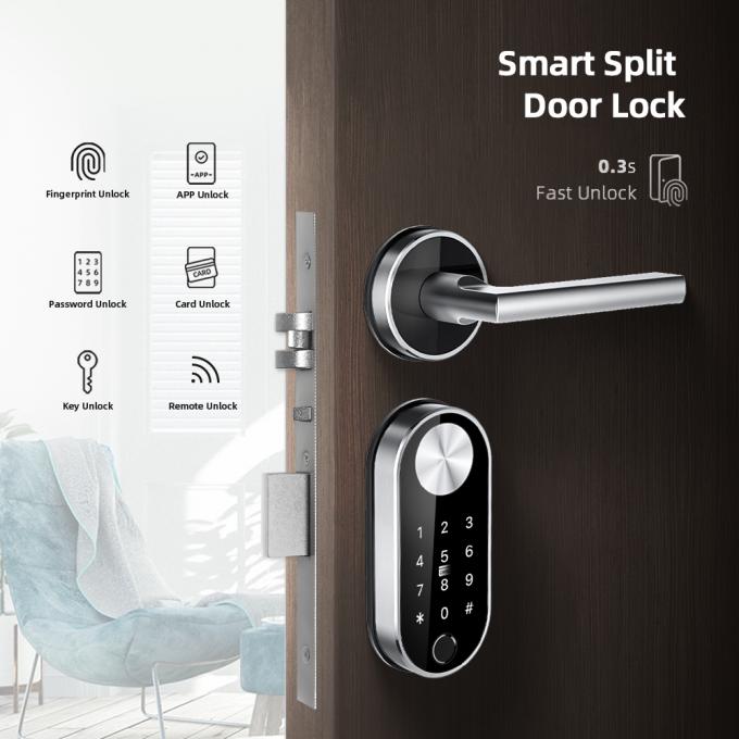 European Standard Code Door Lock Split Biometric Fingerprint Wireless Modern Home Bluetooth 0