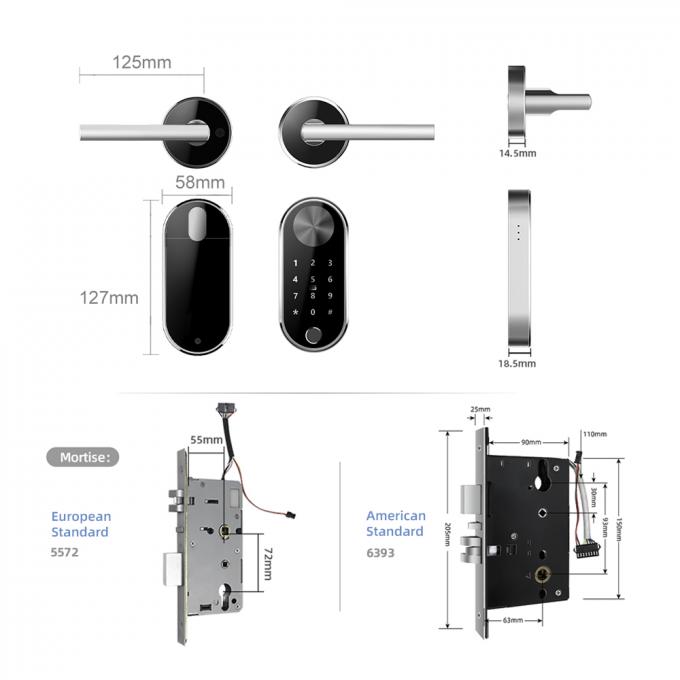 European Standard Code Door Lock Split Biometric Fingerprint Wireless Modern Home Bluetooth 1