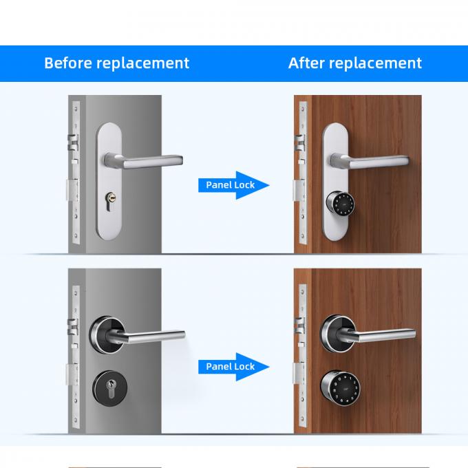 Fingerprint Cylinder Door Lock Residential Adjustable Bluetooth Card Code Key Lock 3