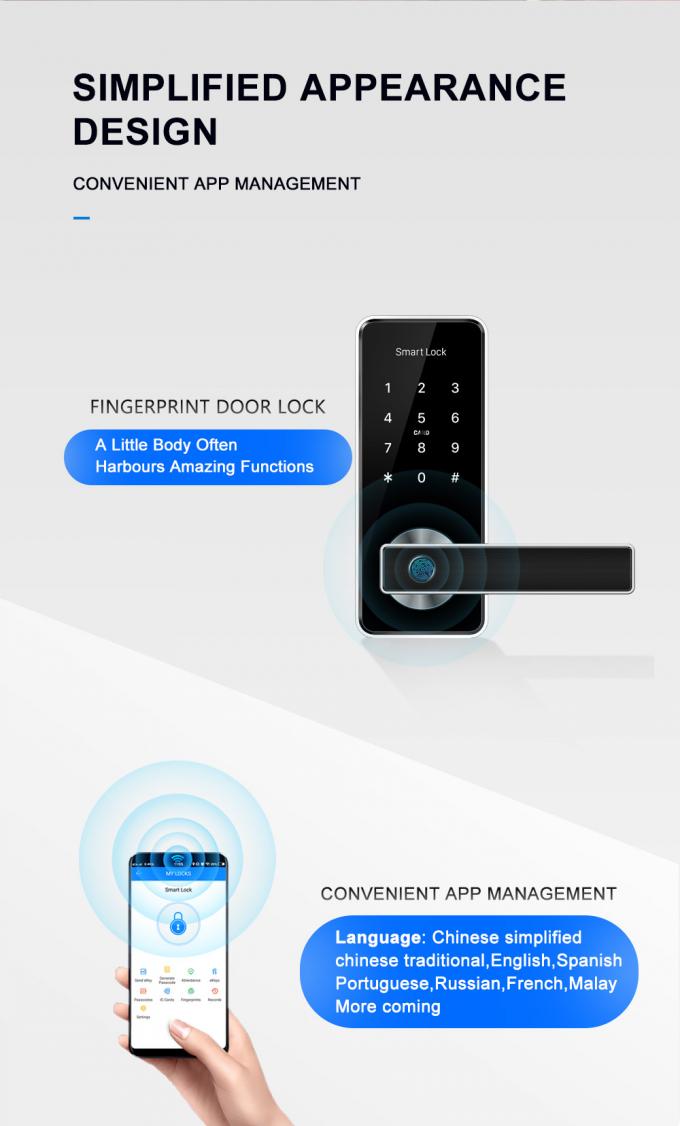 China Furniture Smart  Door Lock Wifi Remote App Control Fingerprint Key Card Unlock 1