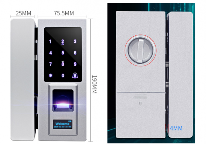 Keyless Electric Glass Door Lock With Touch Keypad Big Data Capacity 0