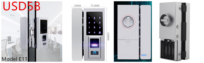 Keyless Electric Glass Door Lock With Touch Keypad Big Data Capacity 2