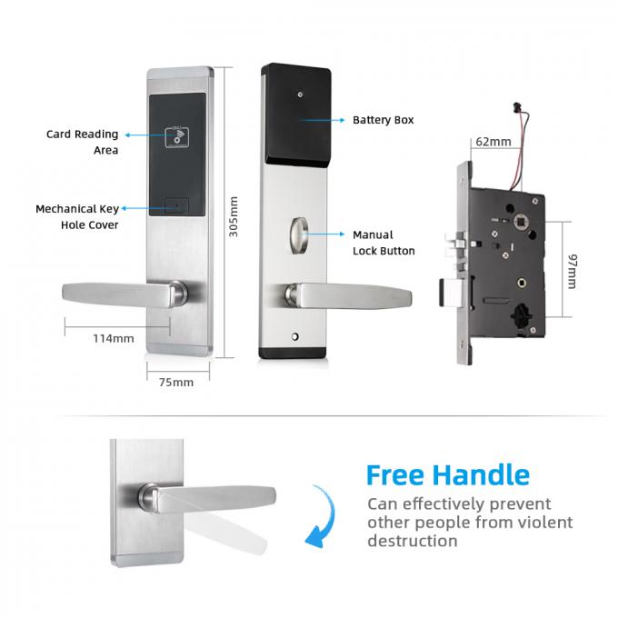 Commercial Hotel Door Locks Keyless Entry Two Way To Unlock Durable 2