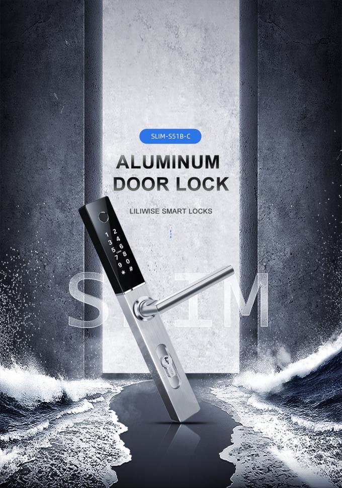 Swing Sliding Door Aluminium Door Lock Smart Ultrathin Bluetooth Fingerprint Mechanical Key 0