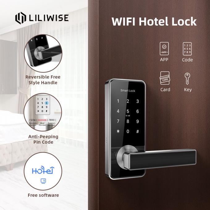 RFID Wifi Hotel Door Locks Electronic Door Handle Smart Hotel Door Lock System 3