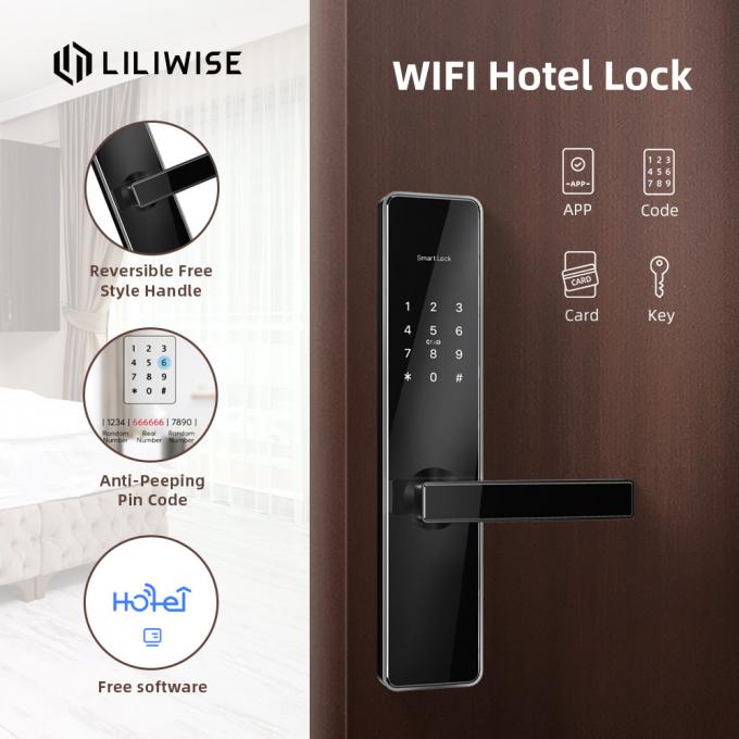 Automatic Hotel Room Lock Card System Keyless 65mm Thick Cylinder Smart Wifi 2