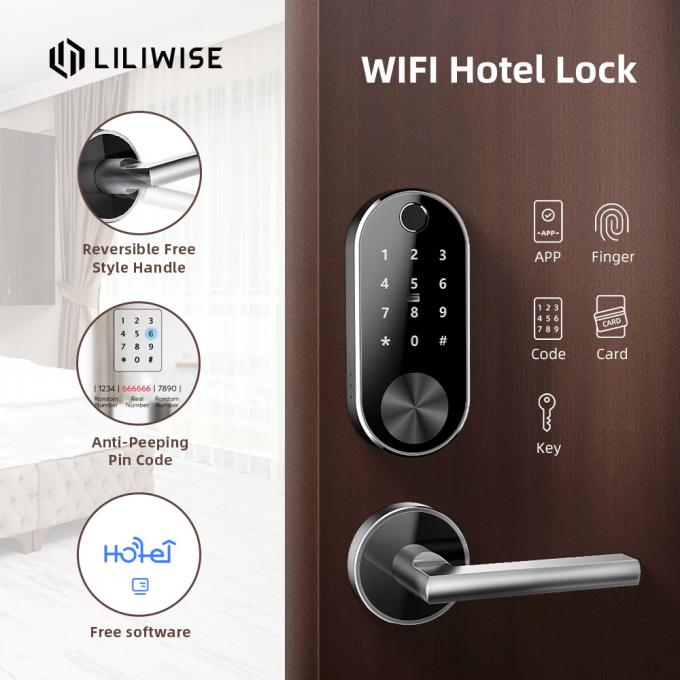 Aluminum Alloy Split Hotel Door Locks Fingerprint Password Digital Smart 2